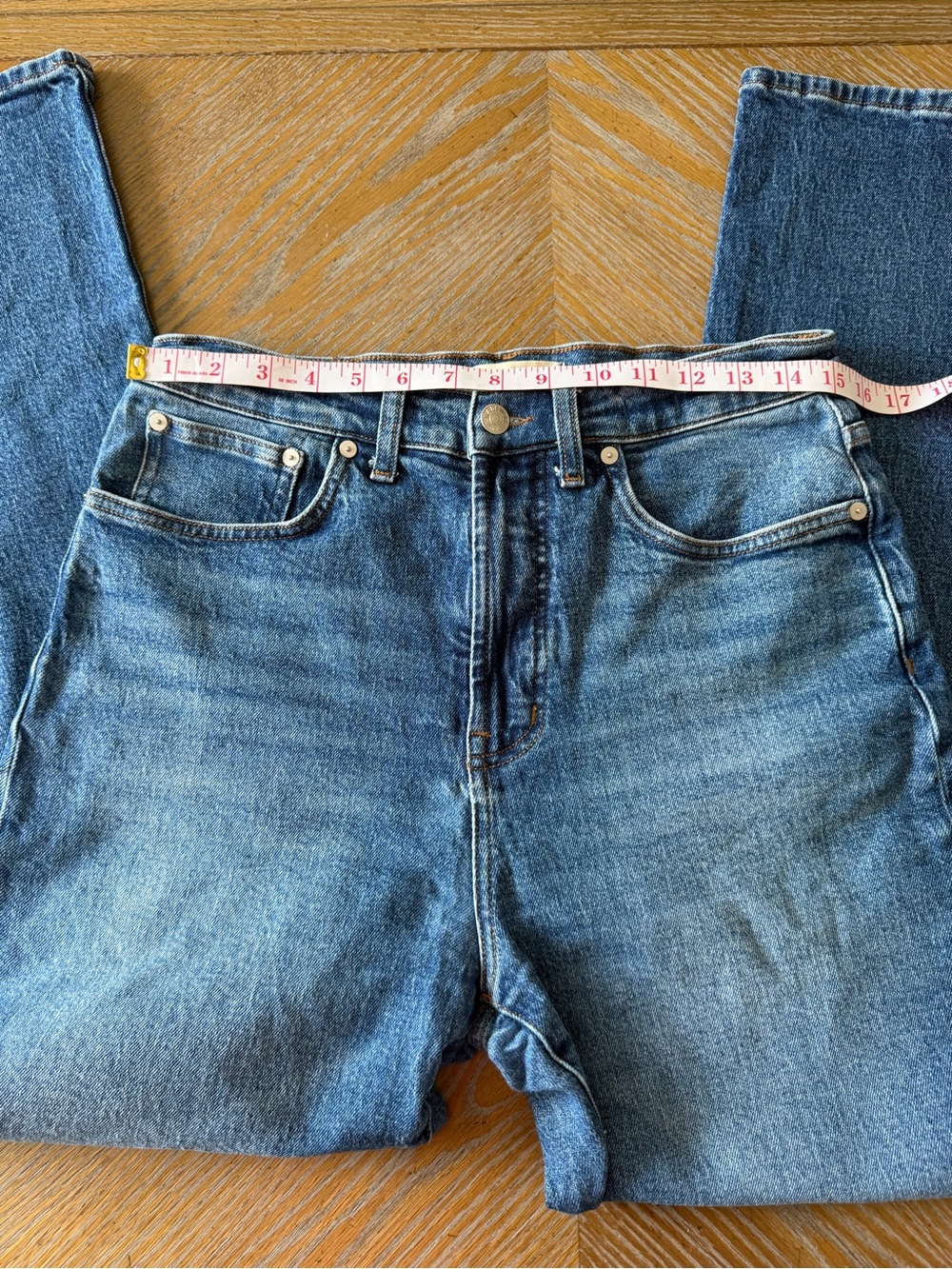 Madewell The ’90s Straight Jeans Size 29 High Rise Medium Wash - Picture 6 of 7